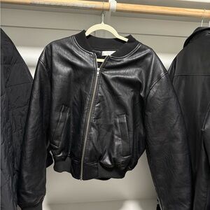 ASTR The Label Leather Bomber Jacket